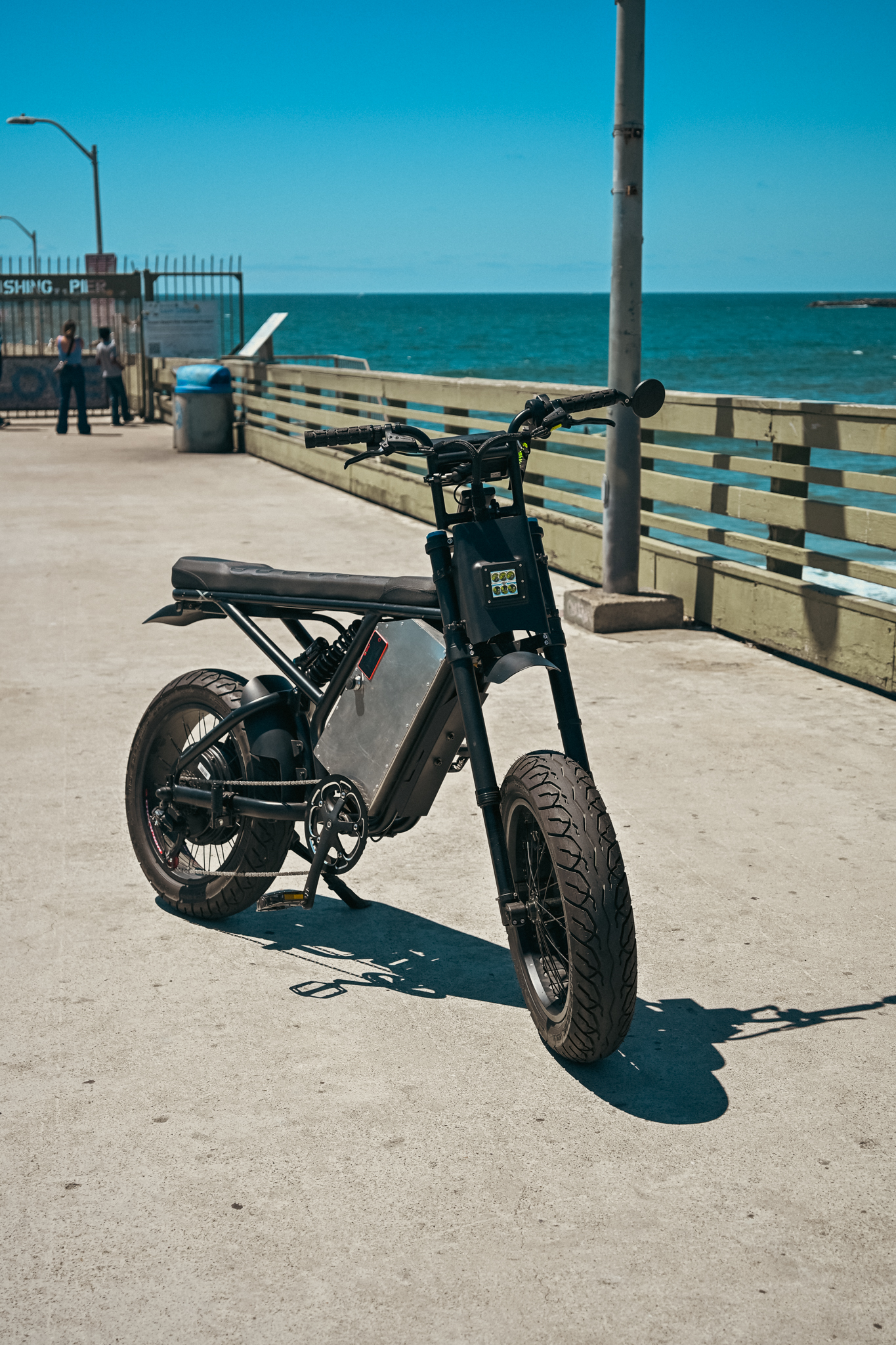 ZR Custom three-quarter rear view at Ocean Beach Fishing Pier with ocean behind