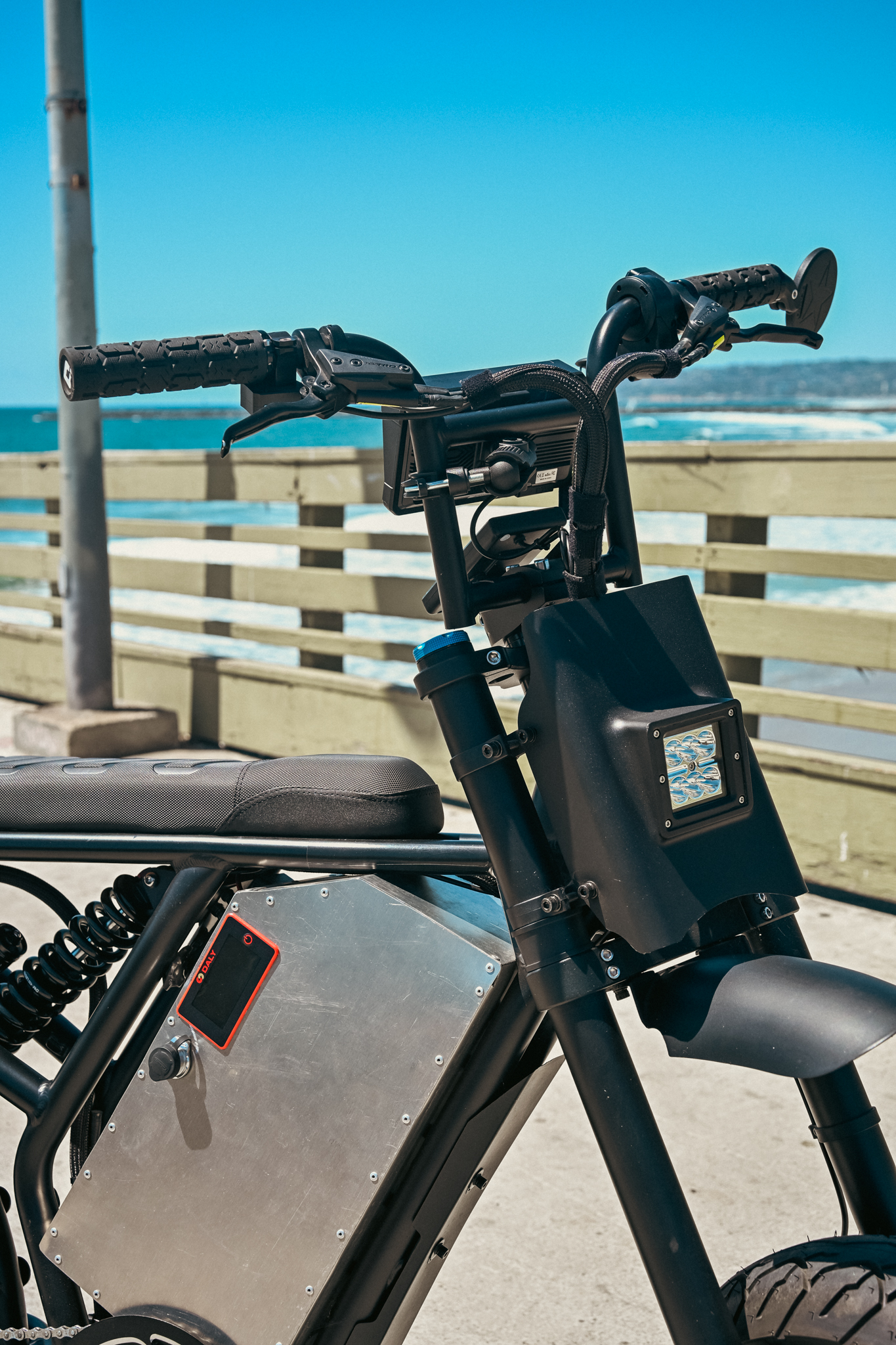ZR Custom portrait three-quarter front view at the pier, ocean in background